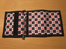 Anarchy SKA hrubá pevná textilná peňaženka s retiazkou a karabínkou